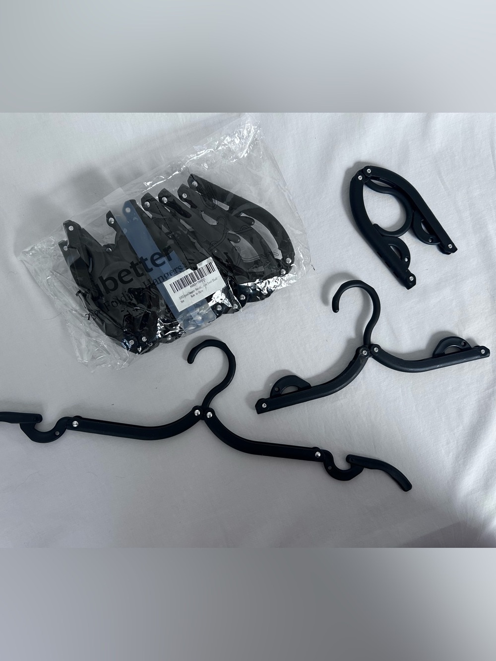 12 Pack Folding Travel Hangers Black Portable Collapsible Compact